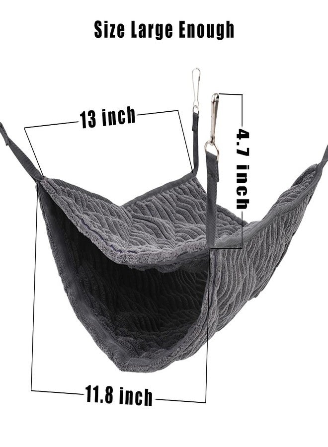 WOLEDOE Large Ferret Hammock, Hanging Tunnel Bed for Cage Fit Rats Chinchilla - Grey - Image 2